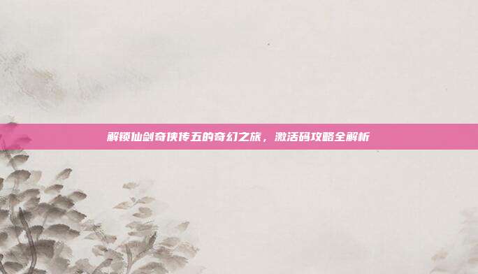 解锁仙剑奇侠传五的奇幻之旅,激活码攻略全解析