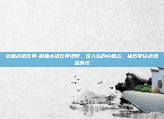 橙色戒指任务-橙色戒指任务指南，在人生的中继站，拾取那抹被遗忘的光