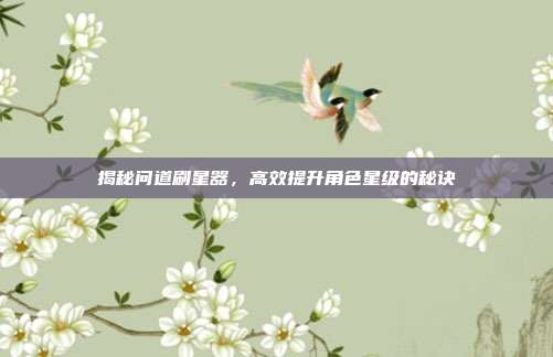揭秘问道刷星器，高效提升角色星级的秘诀