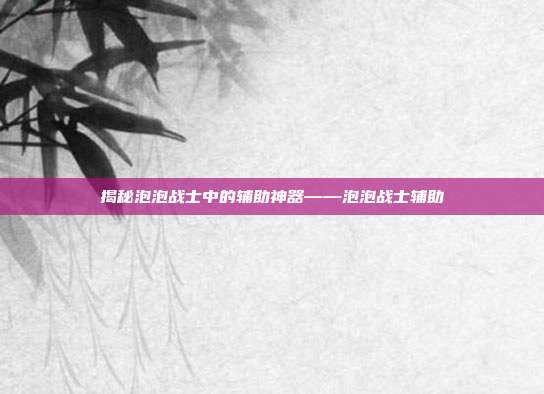 揭秘泡泡战士中的辅助神器——泡泡战士辅助