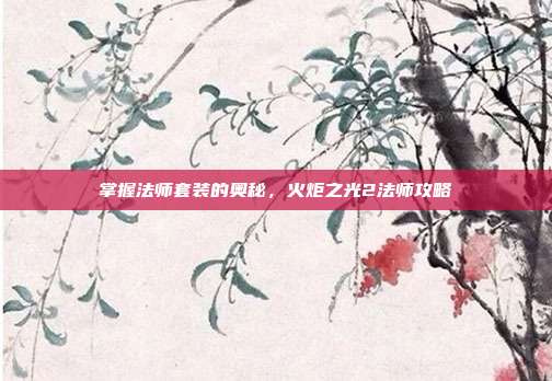 掌握法师套装的奥秘，火炬之光2法师攻略