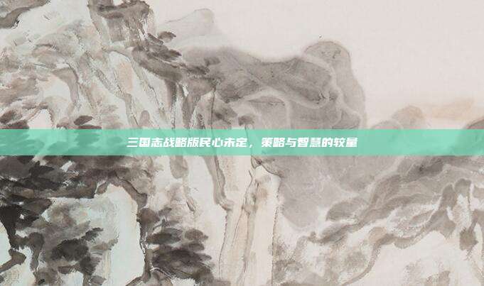 三国志战略版民心未定，策略与智慧的较量