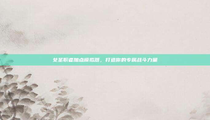 女圣职者加点模拟器，打造你的专属战斗力量